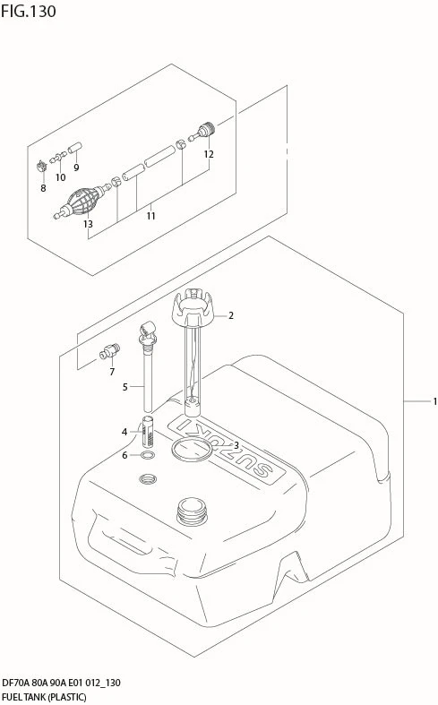 FIG 130 FUEL TANK (PLASTIC)
