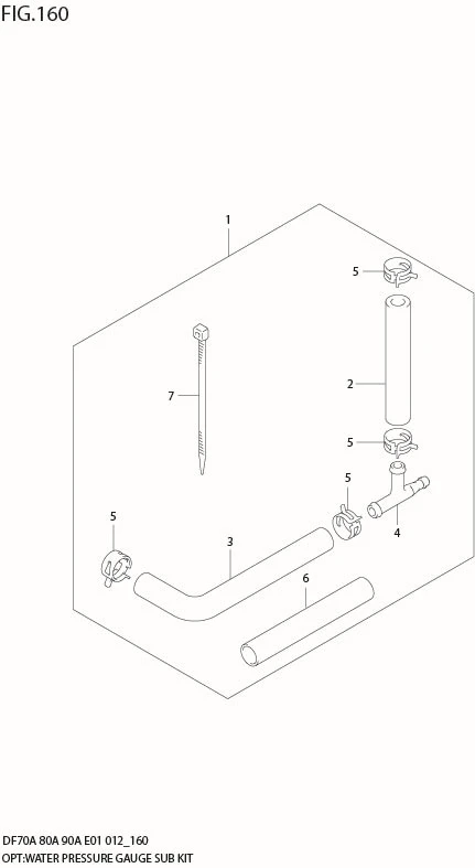 FIG 160 OPT:WATER PRESSURE GAUGE SUB KIT (DF70ATH E01)