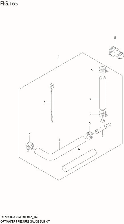 FIG 165 OPT:WATER PRESSURE GAUGE SUB KIT (DF90A E40)