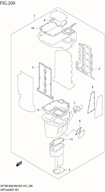 FIG 200 OPT:GASKET SET (DF90ATH E40)
