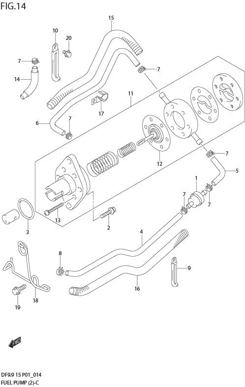 FIG 14  FUEL PUMP (MODEL:05%)