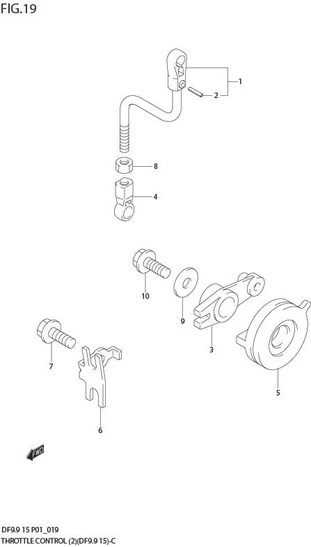 FIG 19  THROTTLE CONTROL (DF9.9,DF15 MODEL:05%)