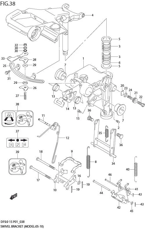 FIG 38  SWIVEL BRACKET (MODEL:05%)