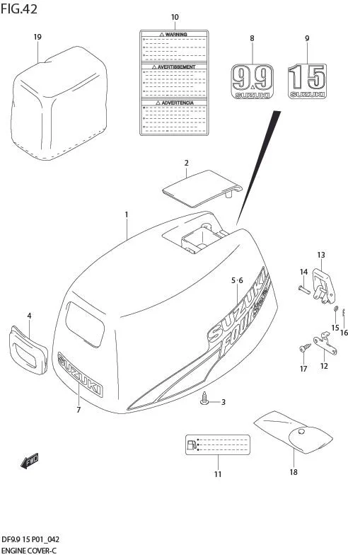 FIG 42  ENGINE COVER (MODEL:04%09)