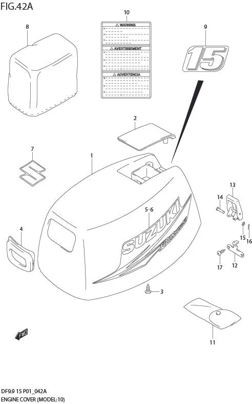 FIG 42A ENGINE COVER (MODEL:10%)