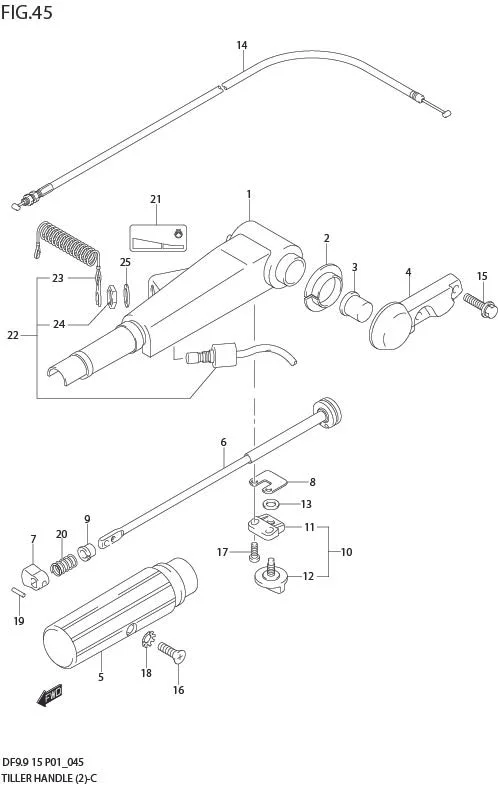 FIG 45  TILLER HANDLE (MODEL:05%)