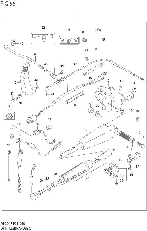 FIG 56  OPT:TILLER HANDLE