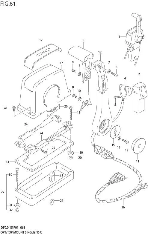 FIG 61  OPT:TOP MOUNT SINGLE (1)(MODEL:05%)
