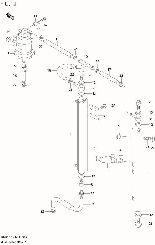 FIG 12  FUEL INJECTOR (DF90T:151862%