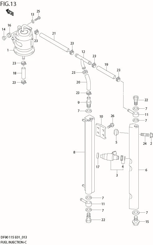 FIG 13  FUEL INJECTOR (DF115WT/WZ
