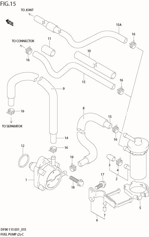 FIG 15  FUEL PUMP (DF90T:680686%