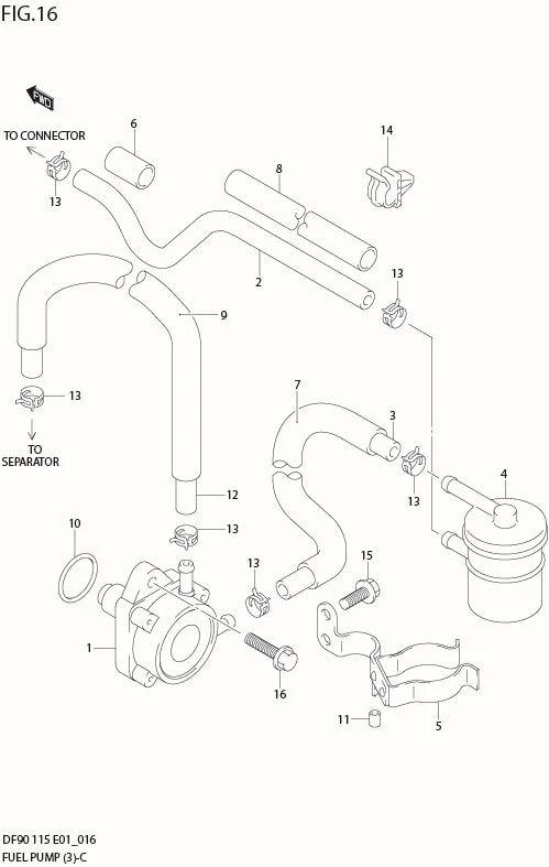 FIG 16  FUEL PUMP (DF115WT)