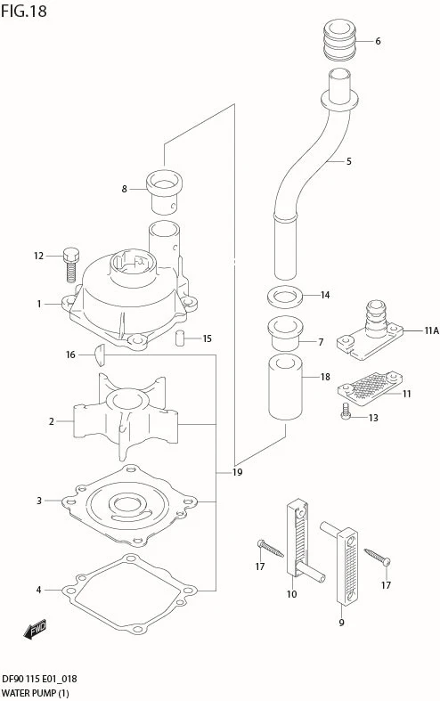 FIG 18  WATER PUMP (DF90T
