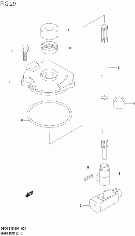 FIG 29  SHIFT ROD (DF90T:680686%