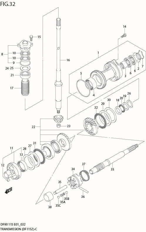 FIG 32  TRANSMISSION (DF115Z)
