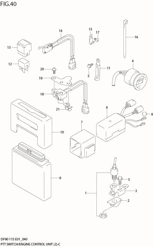 FIG 40  PTT SWITCH & ENGINE CONTROL UNIT (MODEL:04%)