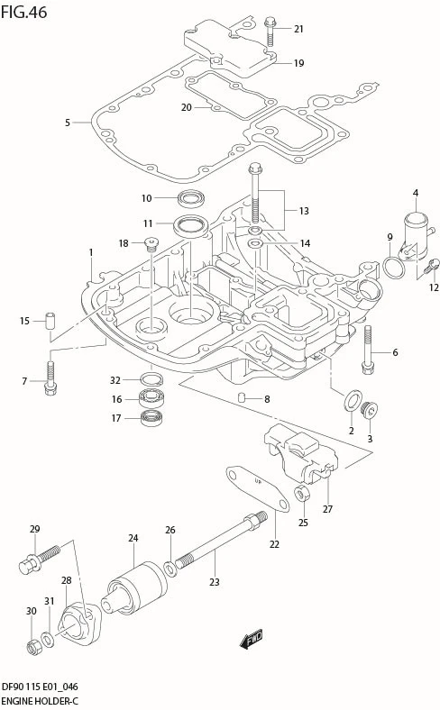FIG 46  ENGINE HOLDER (DF90:680686%