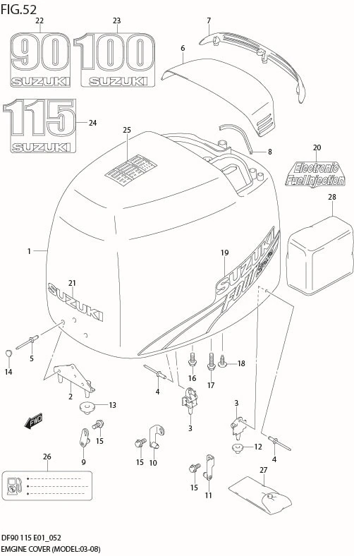 FIG 52  ENGINE COVER (MODEL:03%09)