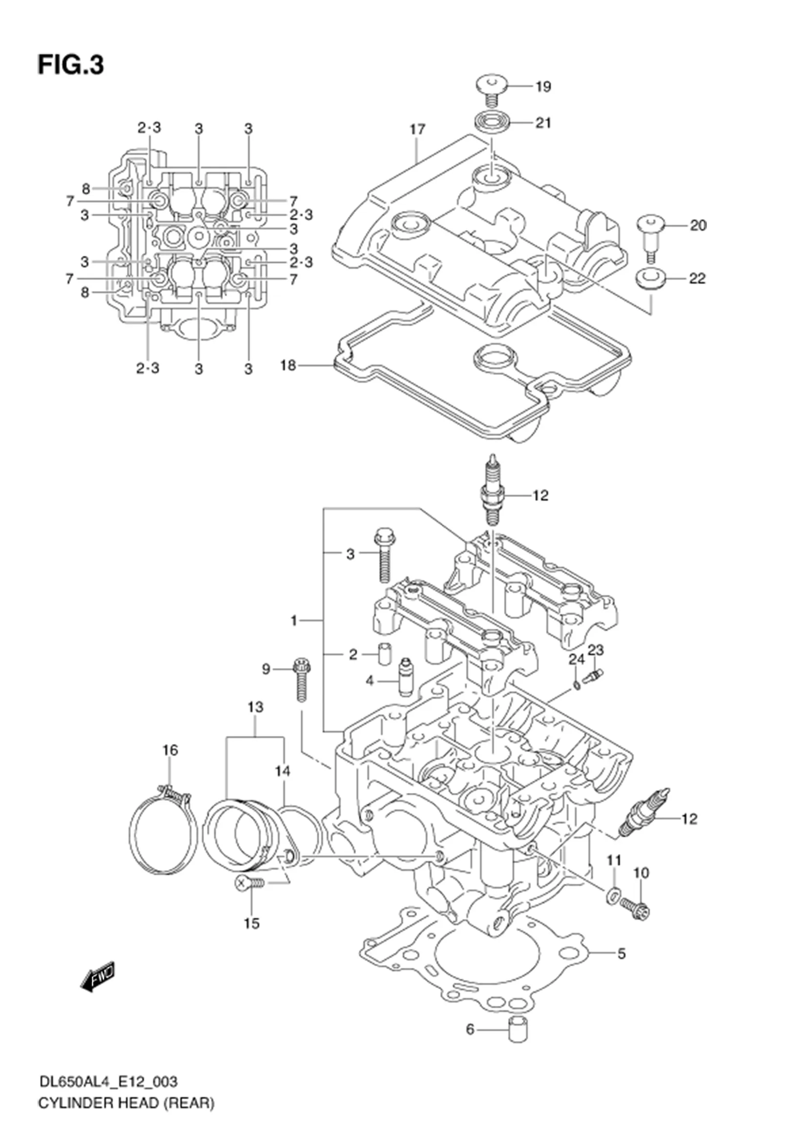 FIG.3 CYLINDER HEAD (REAR) 
