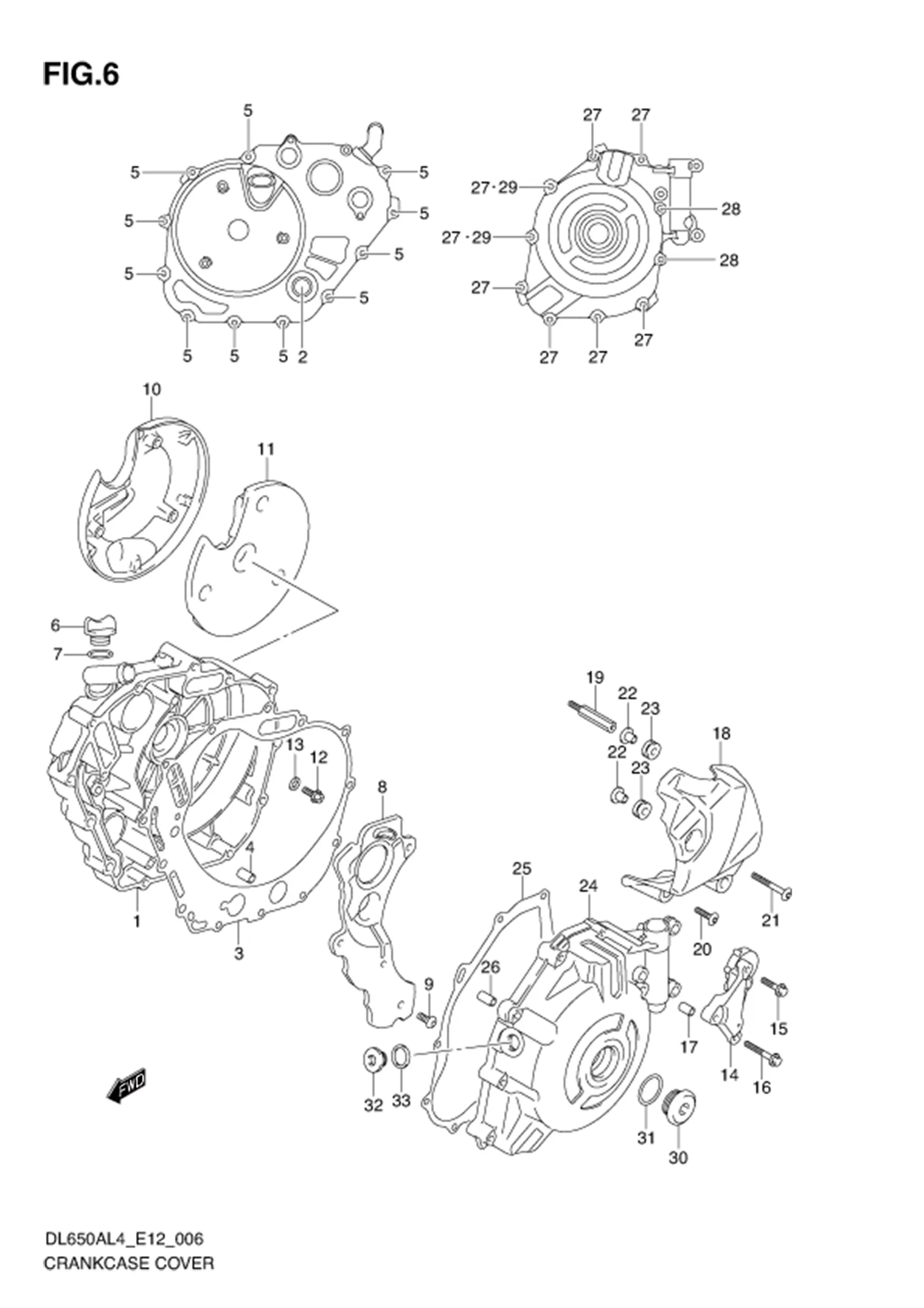 FIG.6 CRANKCASE COVER 