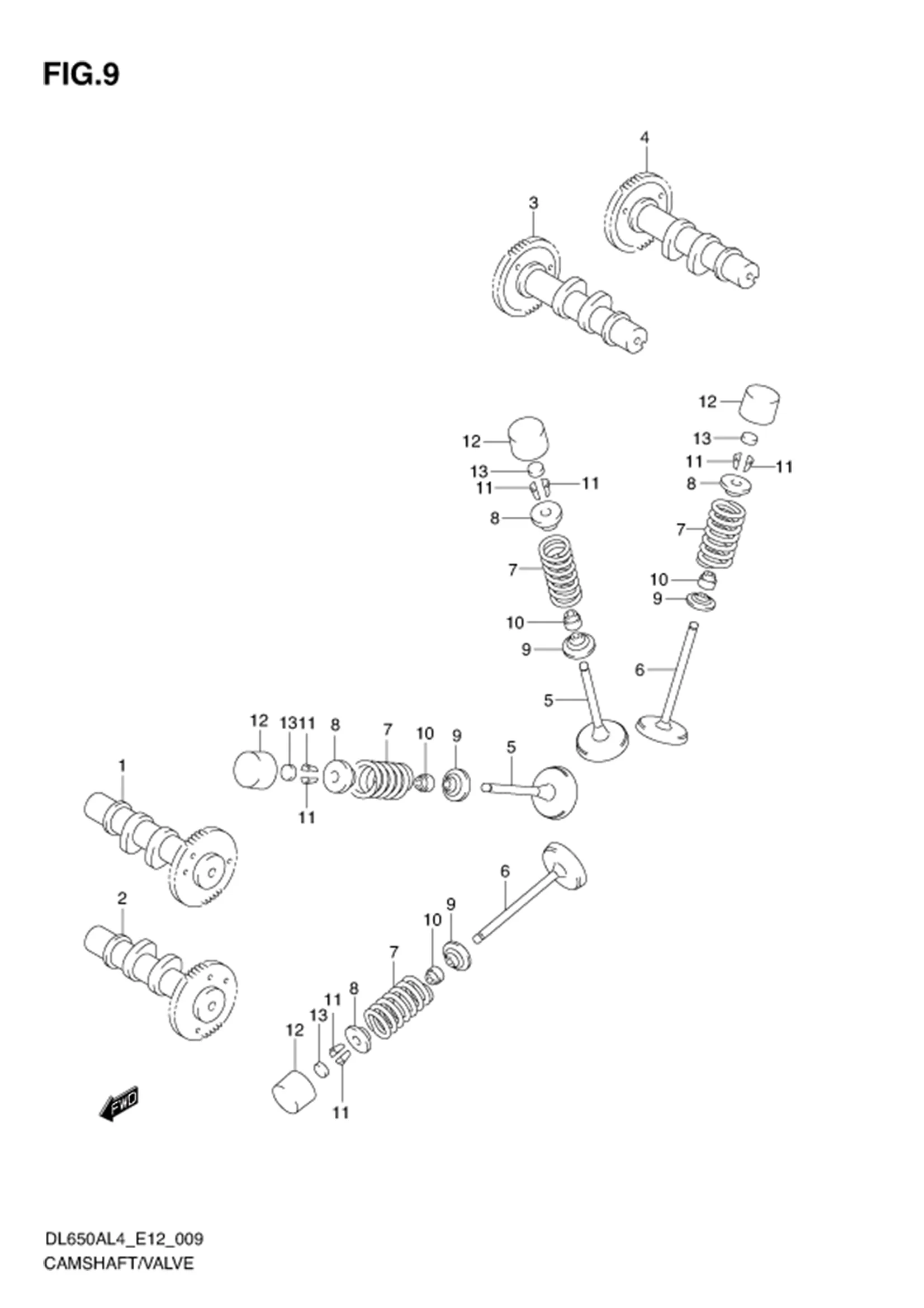 FIG.9 CAMSHAFT/VALVE 