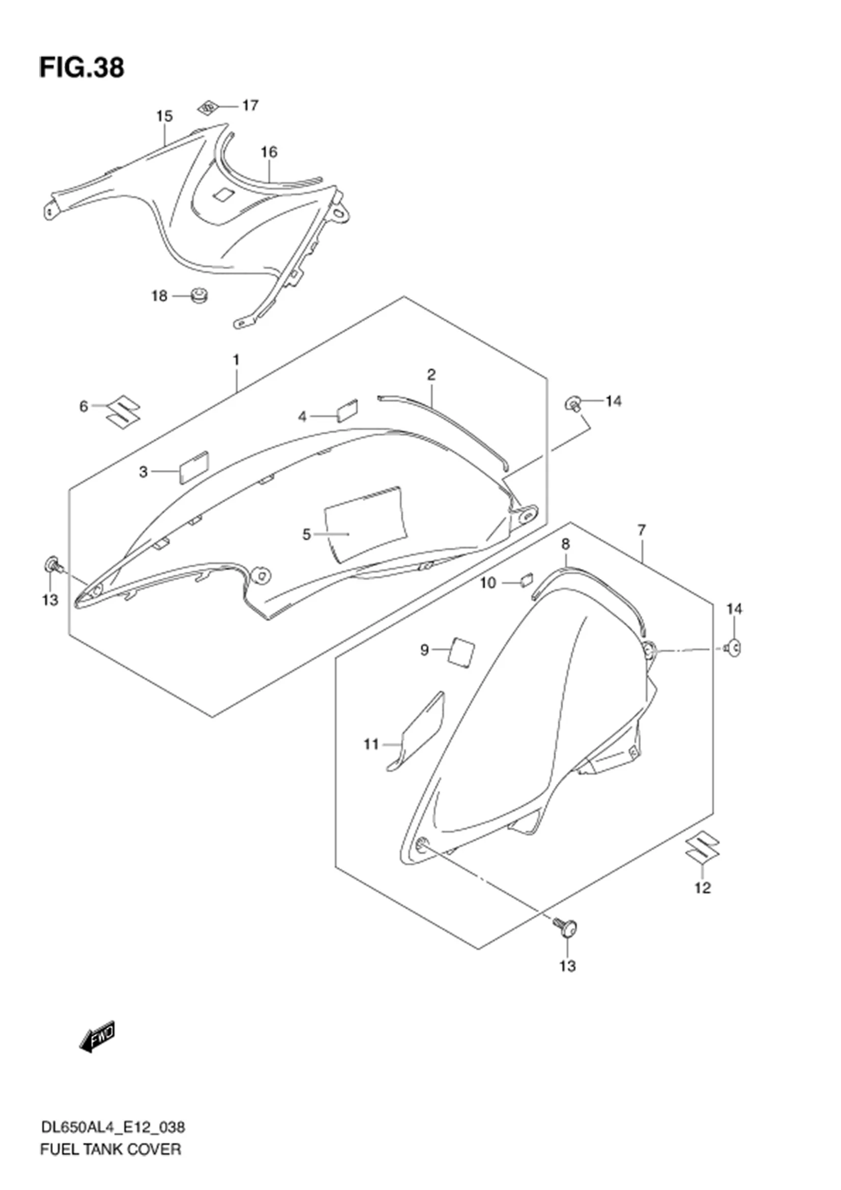 FIG.38 FUEL TANK COVER 