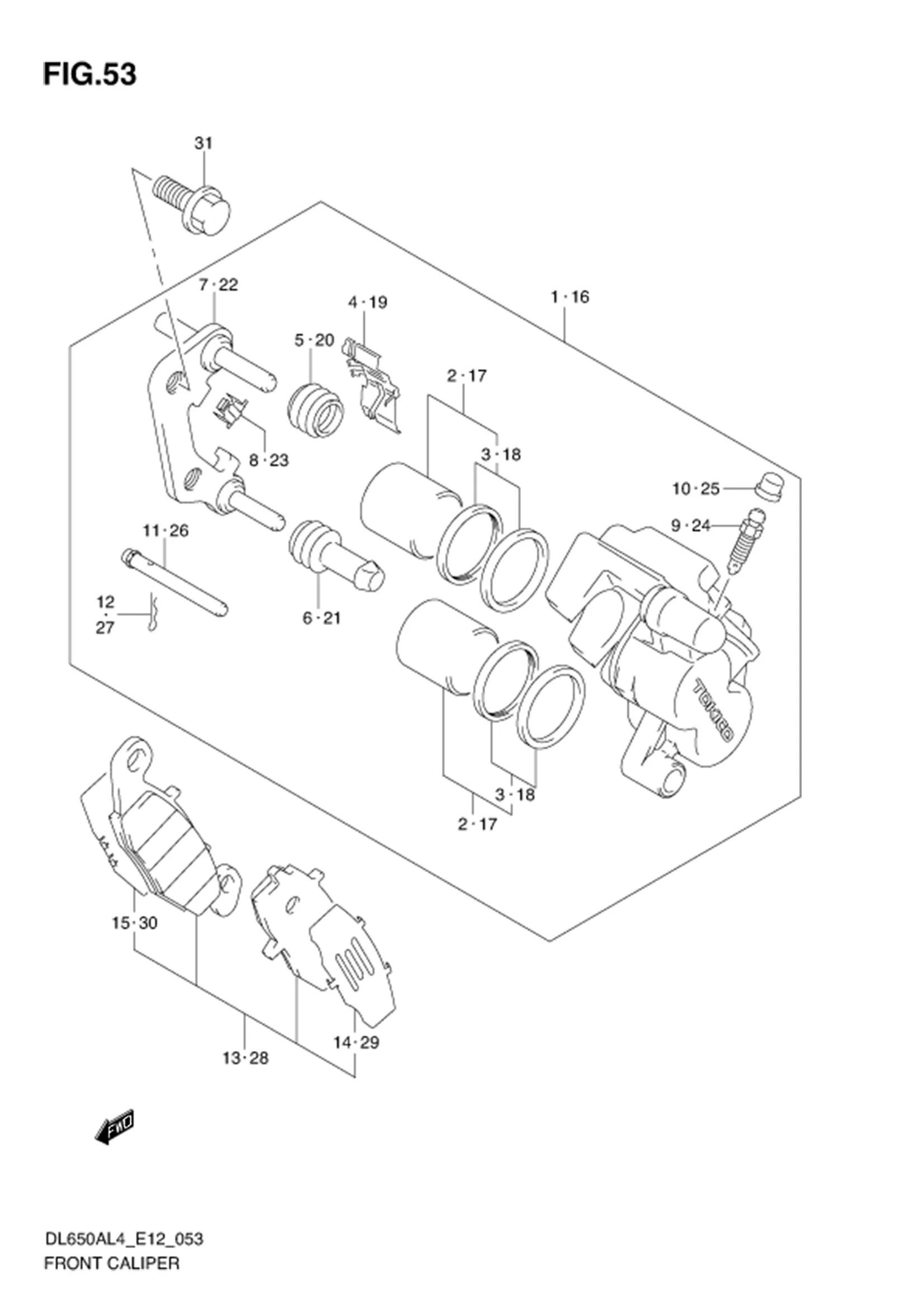 FIG.53 FRONT CALIPER 