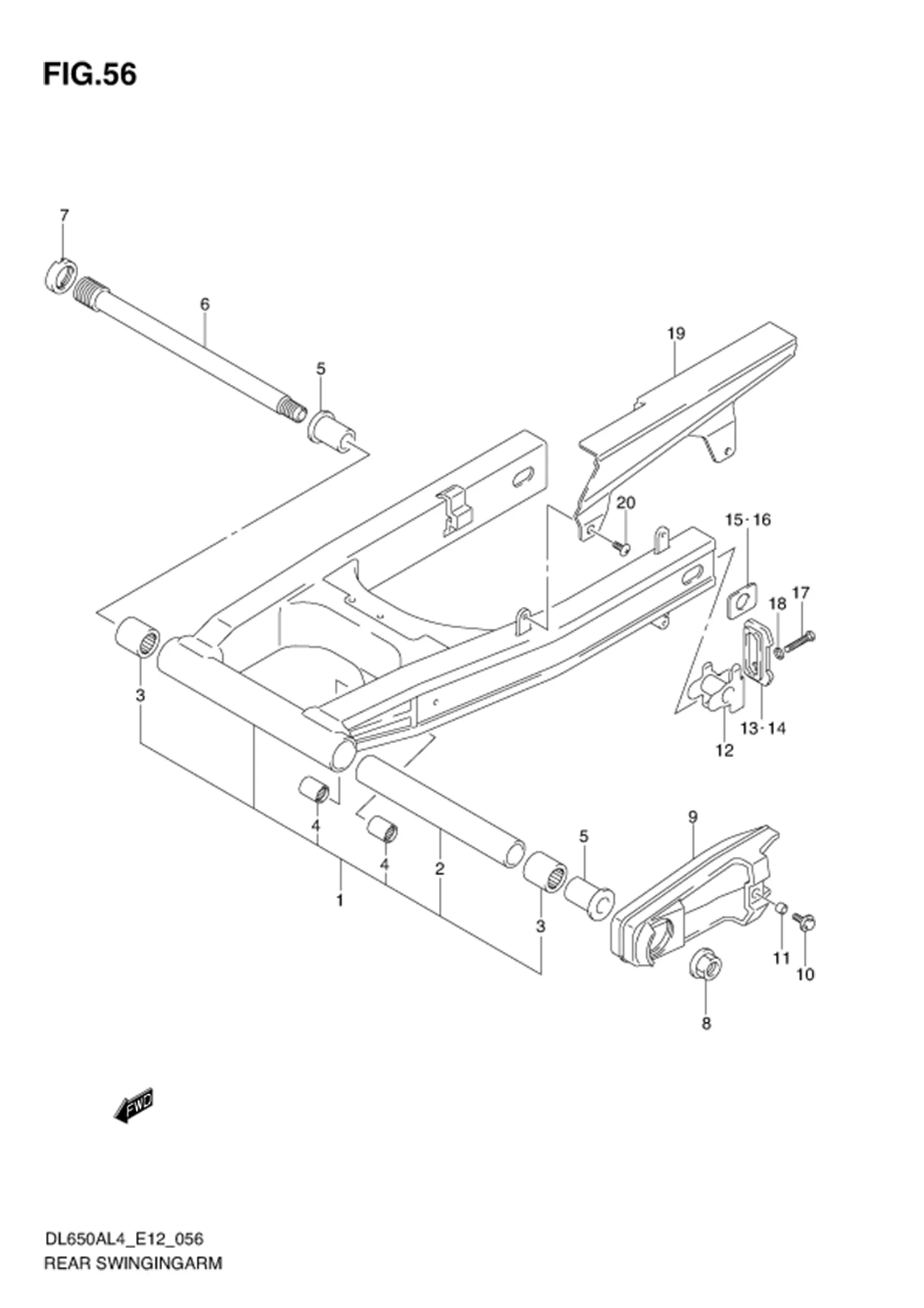 FIG.56 REAR SWINGINGARM 