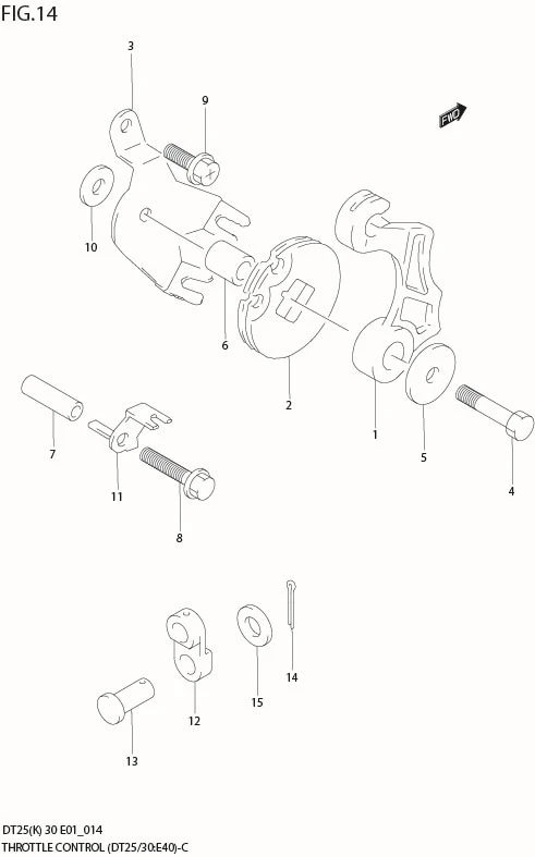 FIG 14  THROTTLE CONTROL (DT25/30:E40)