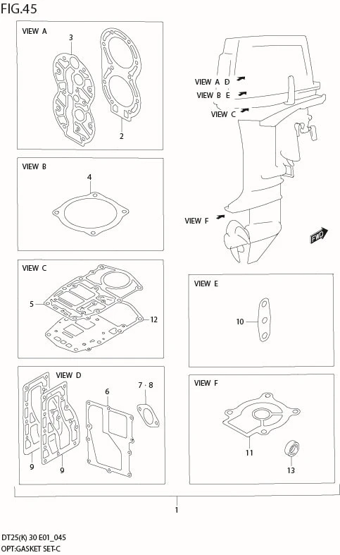 FIG 45  OPT:GASKET SET