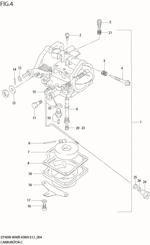 FIG 4   CARBURETOR (DT40W,40WR)