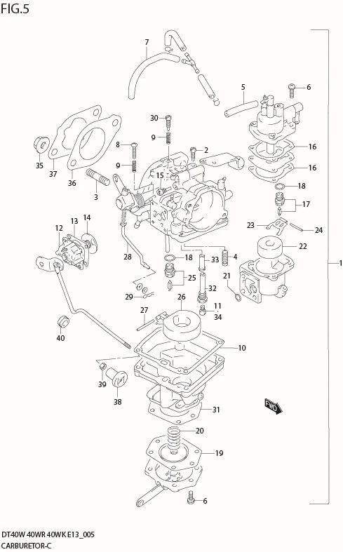 FIG 5   CARBURETOR (DT40WK)
