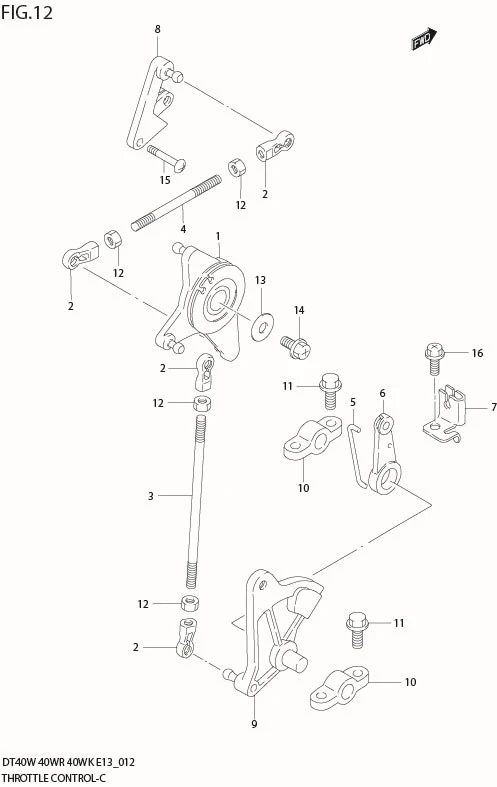 FIG 12  THROTTLE CONTROL (DT40W,40WR)
