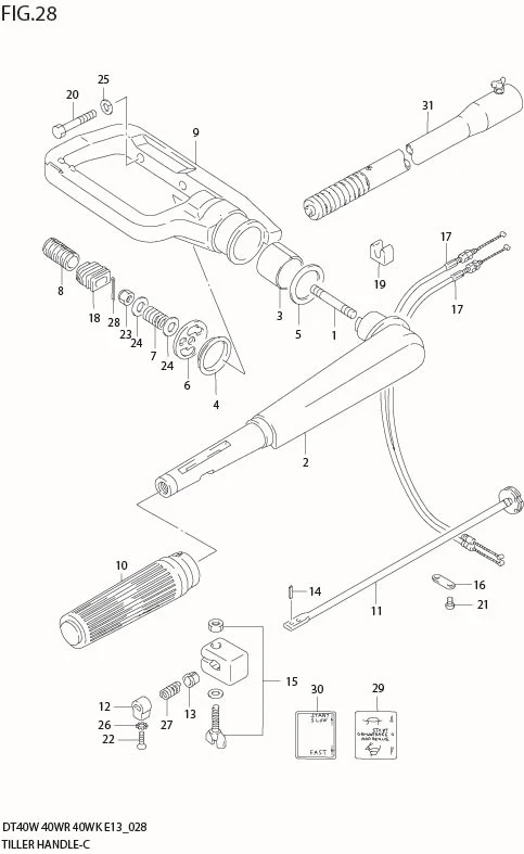 FIG 28  TILLER HANDLE