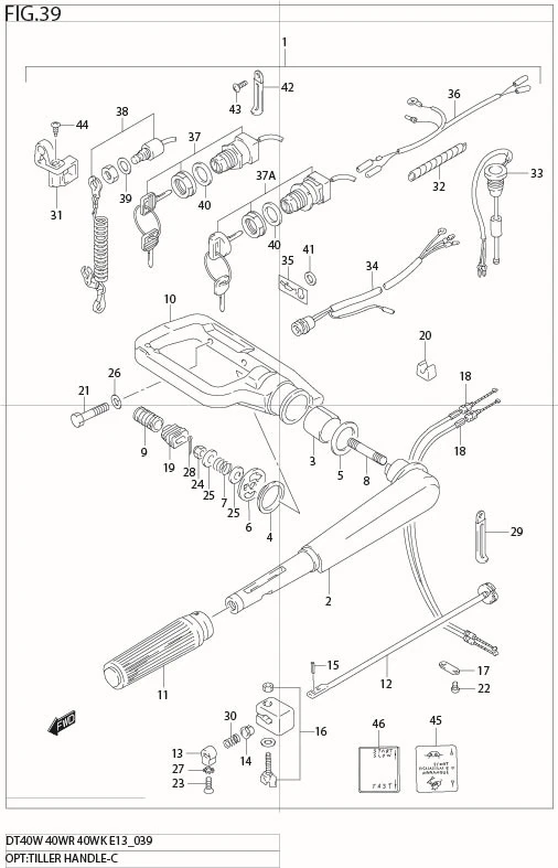 FIG 39  OPT : TILLER HANDLE