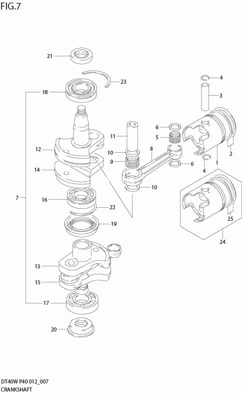 FIG 7   CRANKSHAFT (DT40W P90)
