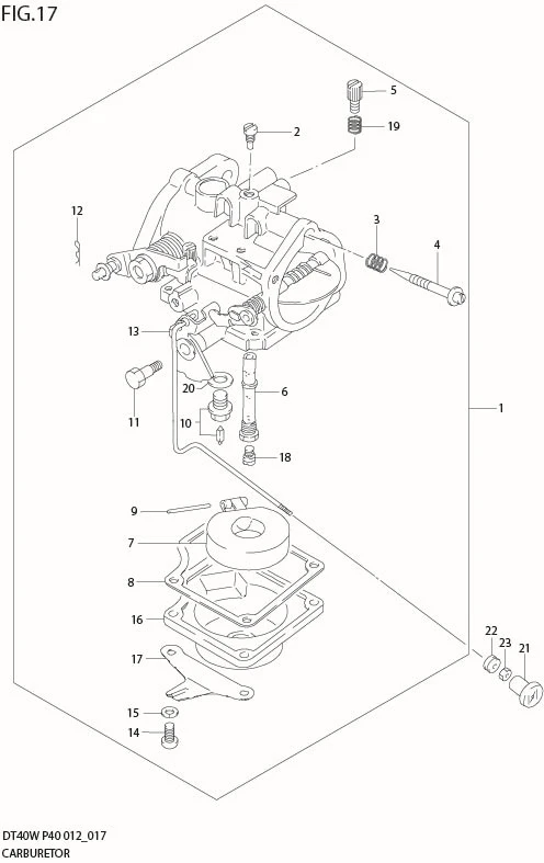 FIG 17  CARBURETOR (DT40W P90)