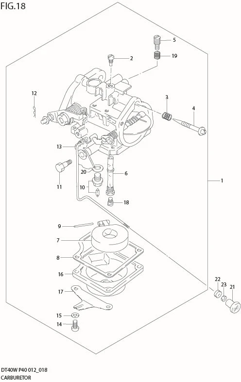 FIG 18  CARBURETOR (DT40WR P40)