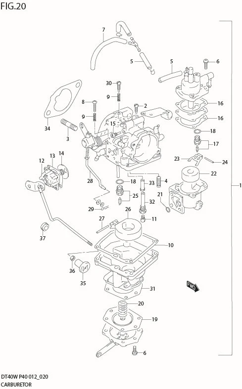 FIG 20  CARBURETOR (DT40WK P40)