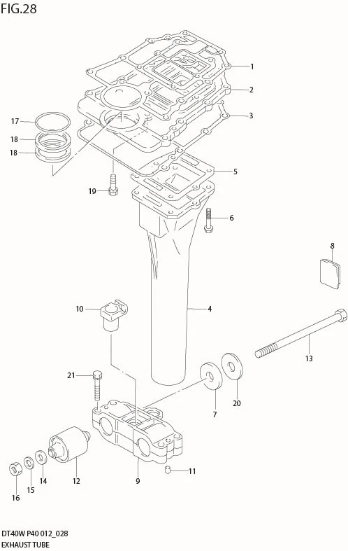 FIG 28  EXHAUST TUBE (DT40WR P40)