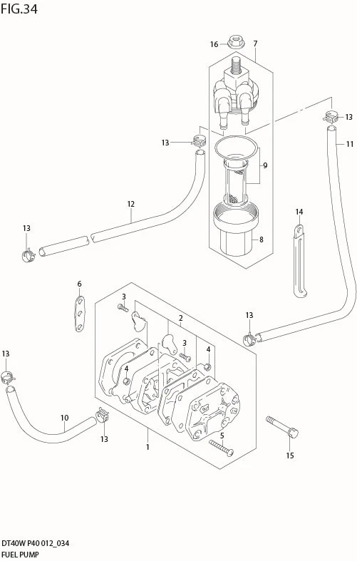 FIG 34  FUEL PUMP (DT40WR P90)