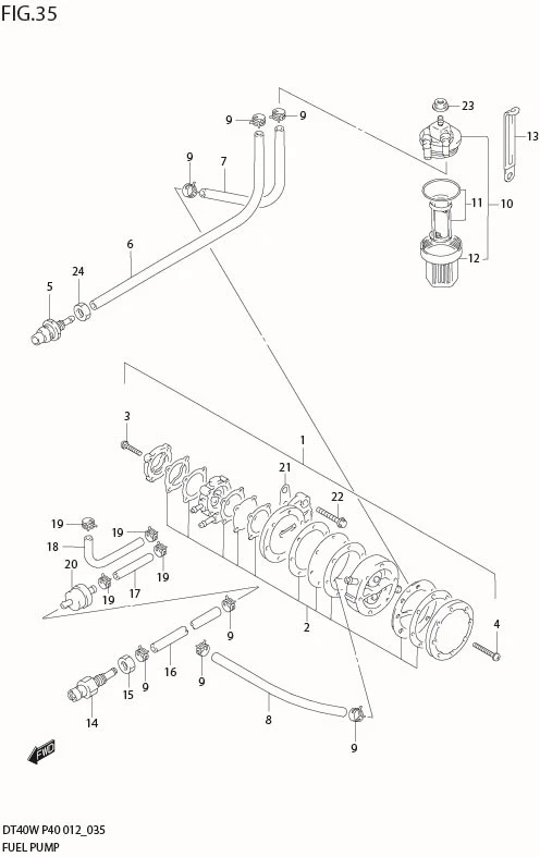 FIG 35  FUEL PUMP (DT40WK P40)