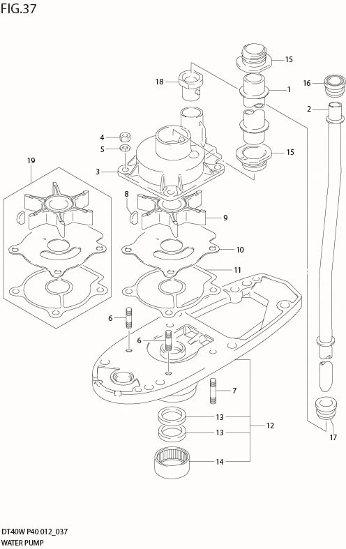 FIG 37  WATER PUMP (DT40W P90)