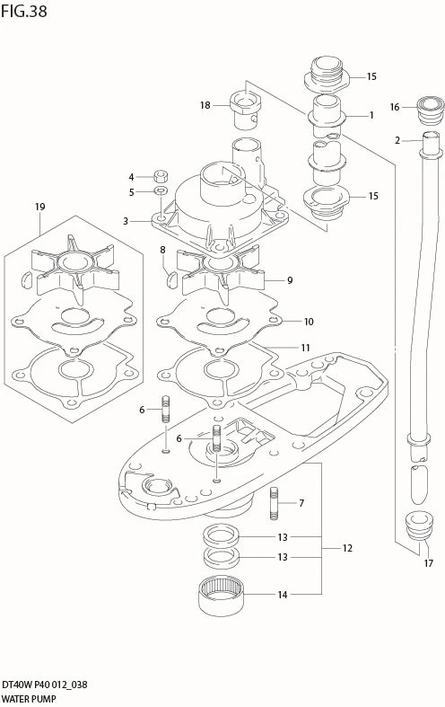 FIG 38  WATER PUMP (DT40WR P40)