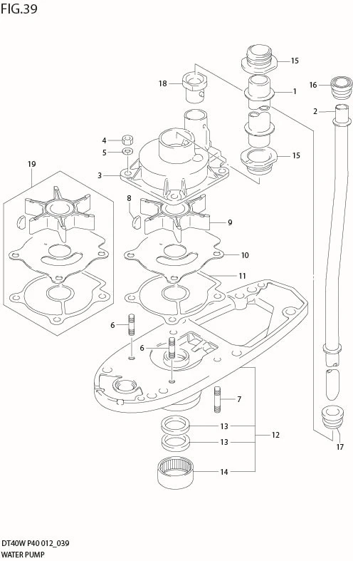 FIG 39  WATER PUMP (DT40WR P90)