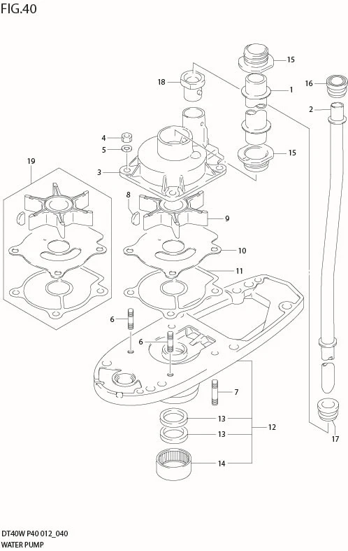 FIG 40  WATER PUMP (DT40WK P40)