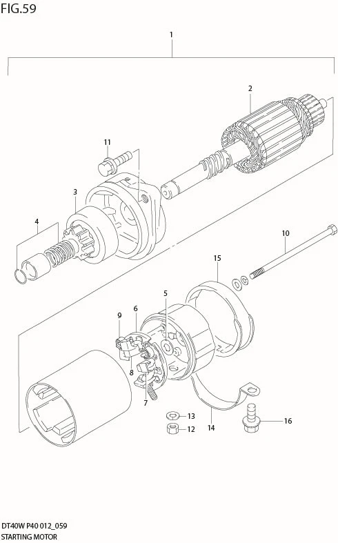 FIG 59  STARTING MOTOR (DT40WR P90)