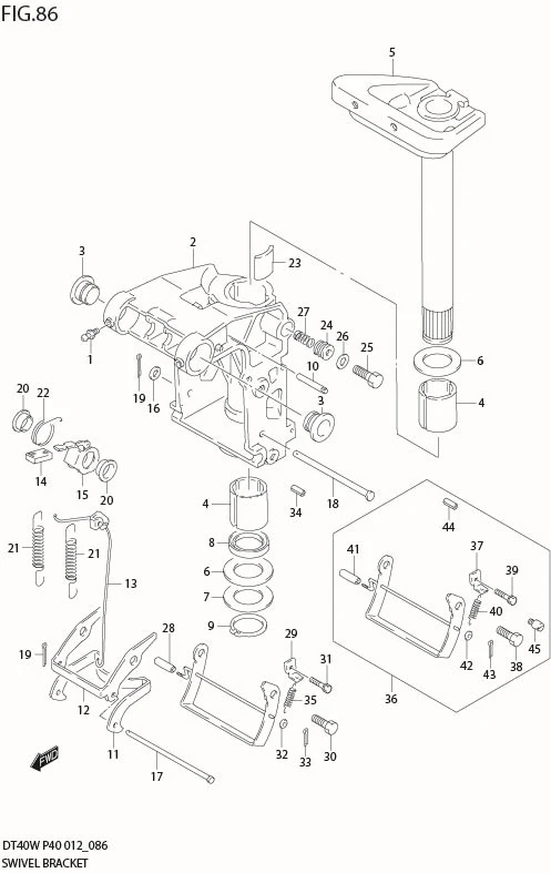 FIG 86  SWIVEL BRACKET (DT40W P90)