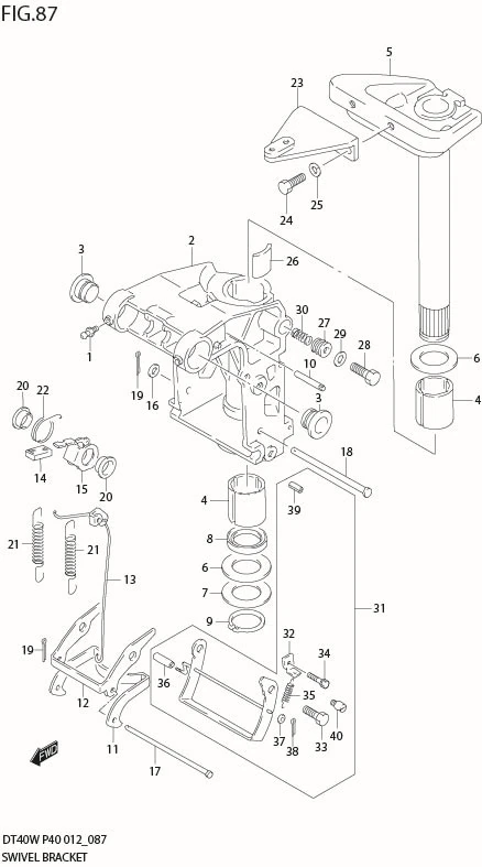 FIG 87  SWIVEL BRACKET (DT40WR P40)