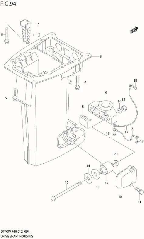 FIG 94  DRIVE SHAFT HOUSING (DT40WK P40)